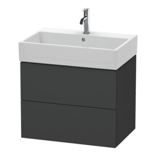 Duravit Meuble sous lavabo L-Cube 68,4x45,9 cm, graphite mat, 2 tiroirs, suspendu
