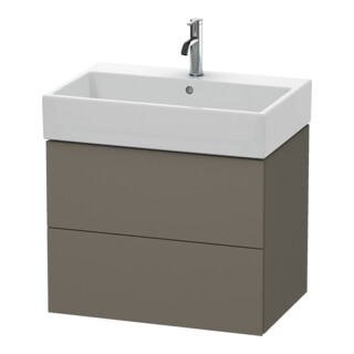 Duravit Meuble sous lavabo L-Cube 68,4x45,9 cm, gris mat, 2 tiroirs, suspendu