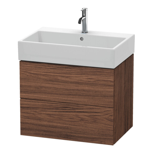Duravit Meuble sous-lavabo L-Cube 68,4x45,9cm, Noyer foncé, 2 tiroirs, suspendu