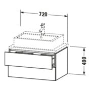 Duravit Meuble sous lavabo L-Cube 72x47,7 cm, blanc œuf, 2 tiroirs, sans console-4