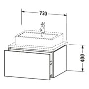 Duravit Meuble sous lavabo L-Cube 72x54,7 cm, base, 1 tiroir, avec console-5