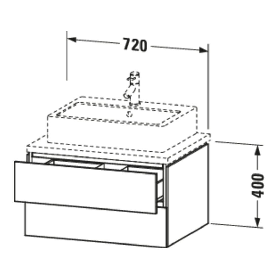 Duravit Meuble sous lavabo L-Cube 72x54,7 cm, blanc œuf, avec 2 tiroirs