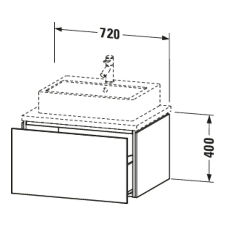 Duravit Meuble sous-lavabo L-Cube 72x54,7 cm, blanc œuf, pour console, 1 tiroir