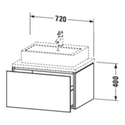 Duravit Meuble sous-lavabo L-Cube 72x54,7 cm, graphite mat, avec console, 1 tiroir-5
