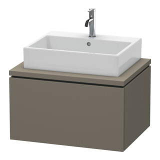 Duravit Meuble sous lavabo L-Cube 72x54,7 cm, gris mat, pour console, 1 tiroir