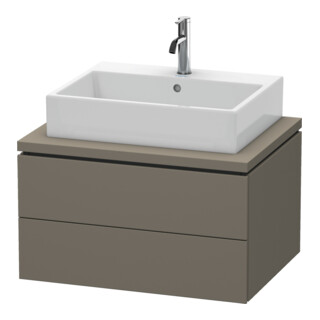 Duravit Meuble sous-lavabo L-Cube 72x54,7 cm, gris mat, pour console, 2 tiroirs