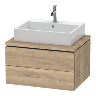 Duravit Meuble sous-lavabo L-Cube 72x54,7 cm, marbre d'œuf, pour console, 2 tiroirs