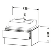 Duravit Meuble sous lavabo L-Cube 72x54,7 cm, sans console, 2 tiroirs-5