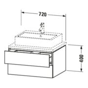 Duravit Meuble sous lavabo L-Cube 72x54,7 cm, taupe mat, avec 2 tiroirs-4