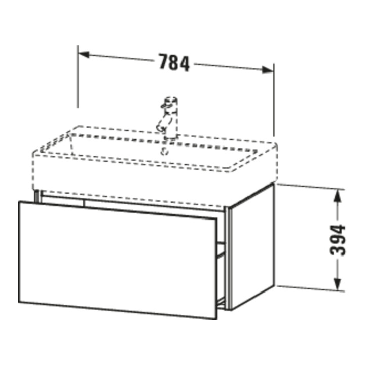 Duravit Meuble sous-lavabo L-Cube 78,4 x 45,9 cm, bas, 1 tiroir, suspendu