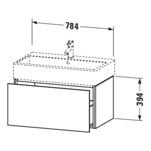 Duravit Meuble sous lavabo L-Cube 78,4 x 45,9 cm, chêne, 1 tiroir, suspendu