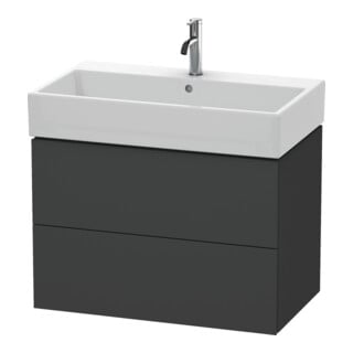 Duravit Meuble sous lavabo L-Cube 78,4 x 45,9 cm, graphite mat, 2 tiroirs, suspendu