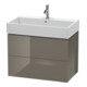 Duravit Meuble sous lavabo L-Cube 78,4 x 45,9 cm, laqué brillant, 2 tiroirs, suspendu-1
