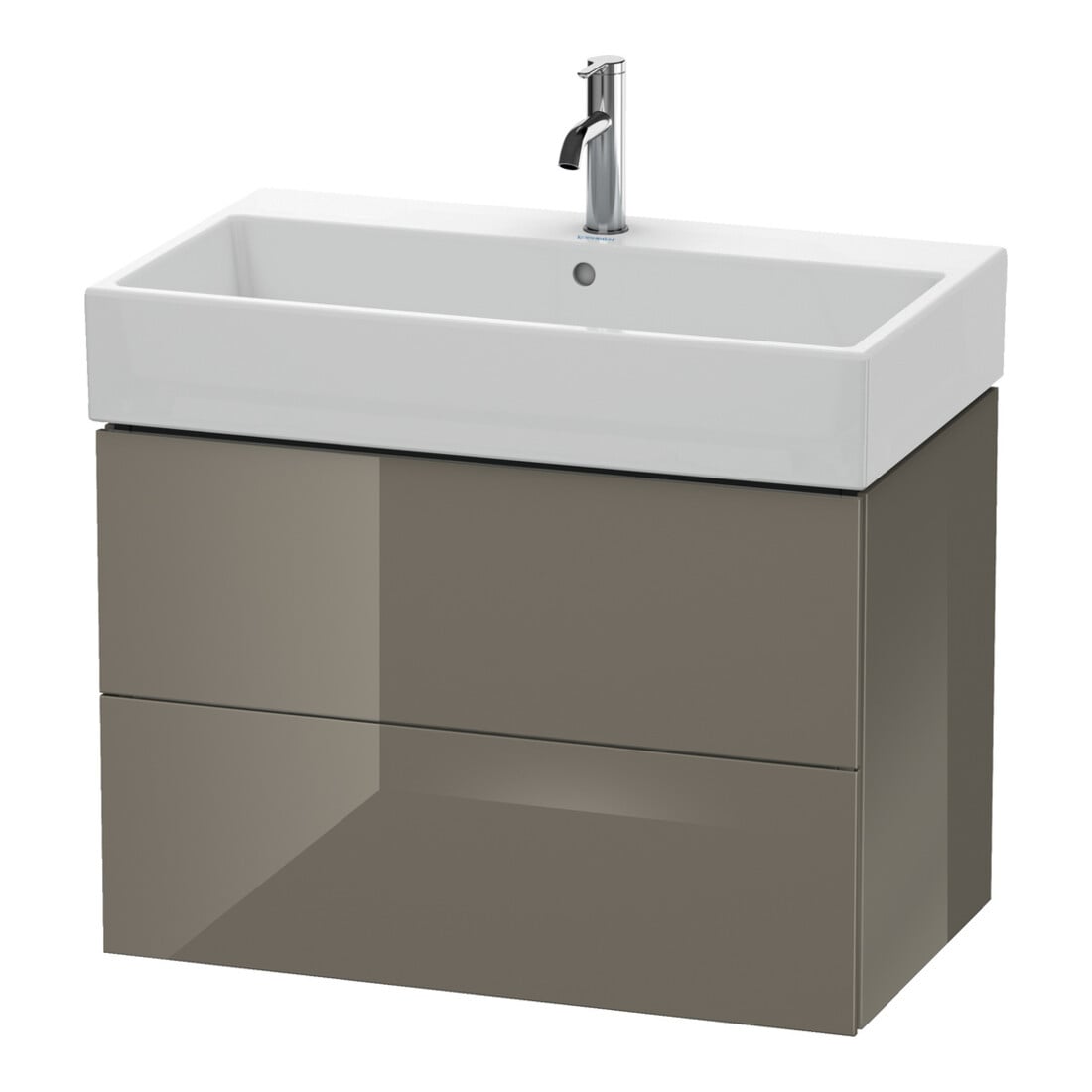 Duravit Meuble sous lavabo L-Cube 78,4 x 45,9 cm, laqué brillant, 2 tiroirs, suspendu