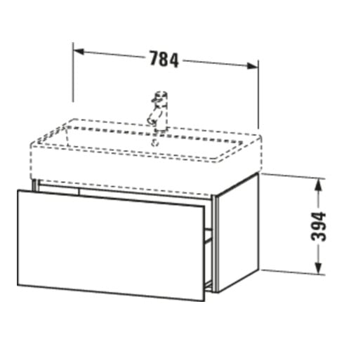Duravit Meuble sous lavabo L-Cube 78,4x45,9 cm, blanc mat, 1 tiroir, suspendu