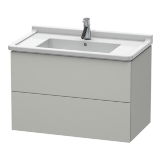 Duravit Meuble sous-lavabo L-Cube 82x46,9 cm, béton gris, 2 tiroirs, suspendu