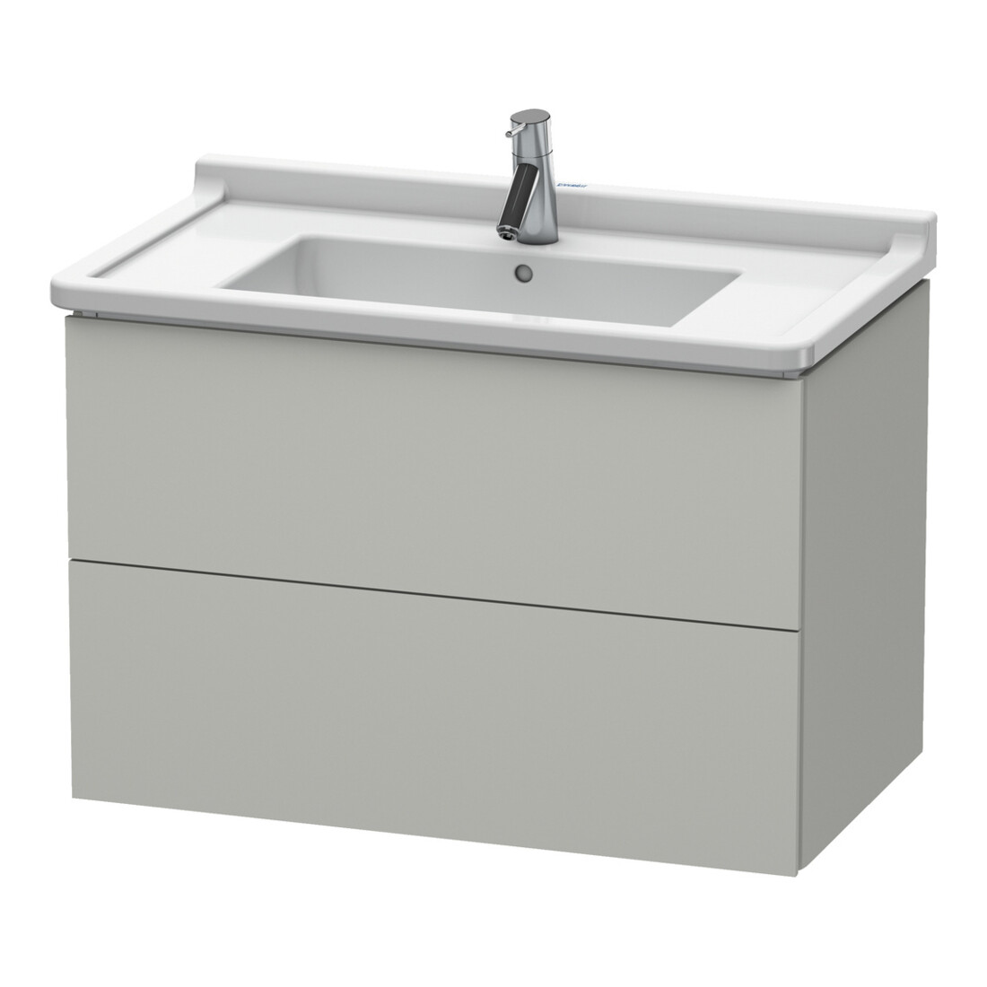 Duravit Meuble sous-lavabo L-Cube 82x46,9 cm, béton gris, 2 tiroirs, suspendu