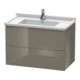 Duravit Meuble sous-lavabo L-Cube 82x46,9 cm, blanc brillant, 2 tiroirs, suspendu-1
