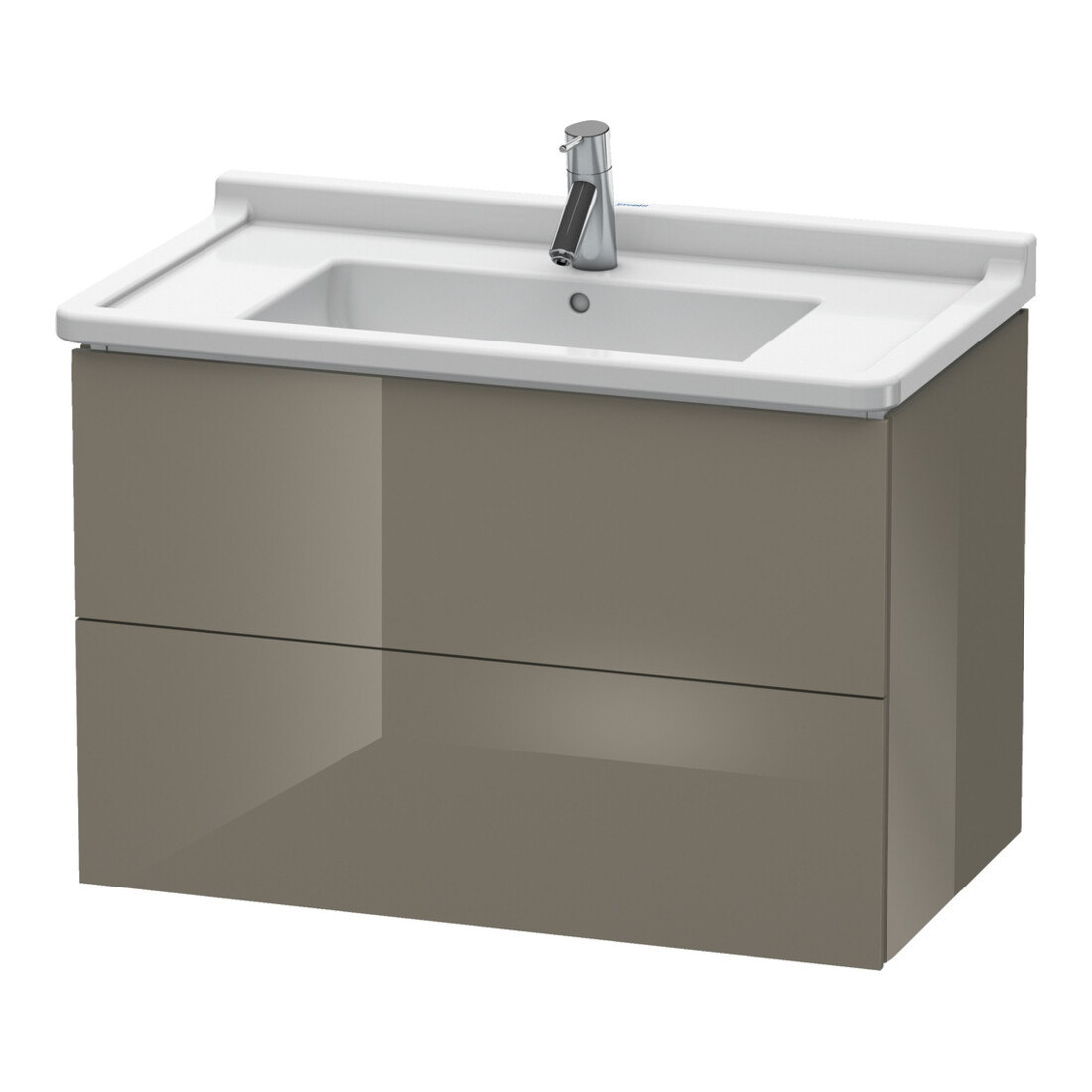Duravit Meuble sous-lavabo L-Cube 82x46,9 cm, blanc brillant, 2 tiroirs, suspendu