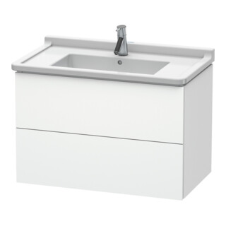 Duravit Meuble sous-lavabo L-Cube 82x46,9 cm, blanc mat, 2 tiroirs, suspendu