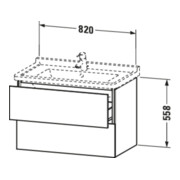 Duravit Meuble sous-lavabo L-Cube 82x46,9 cm, blanc mat, 2 tiroirs, suspendu-3