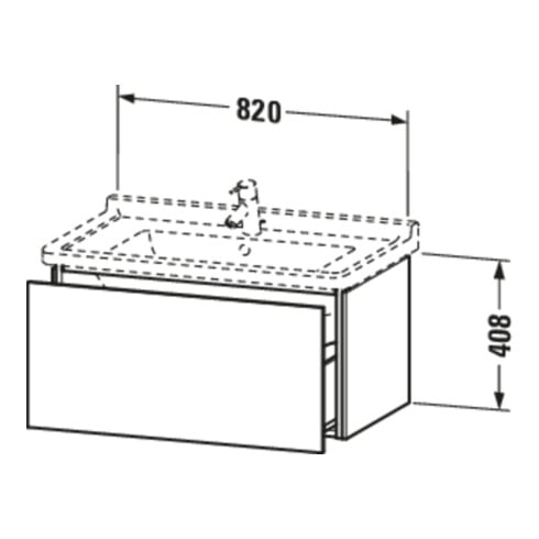 Duravit Meuble sous-lavabo L-Cube 82x46,9 cm, chêne foncé, 1 tiroir, suspendu