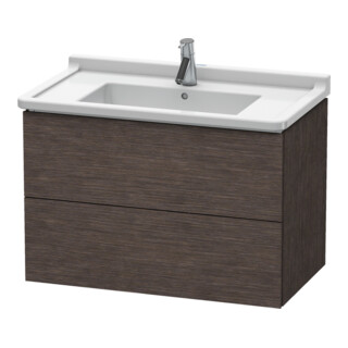 Duravit Meuble sous lavabo L-Cube 82x46,9 cm, chêne foncé, 2 tiroirs, suspendu