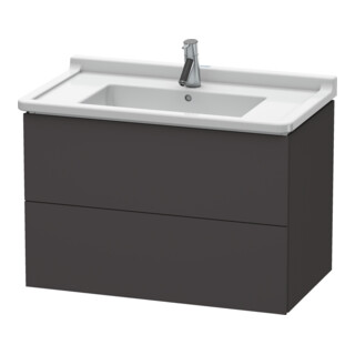 Duravit Meuble sous lavabo L-Cube 82x46,9 cm, graphite mat, 2 tiroirs, suspendu