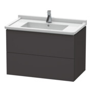 Duravit Meuble sous lavabo L-Cube 82x46,9 cm, graphite mat, 2 tiroirs, suspendu