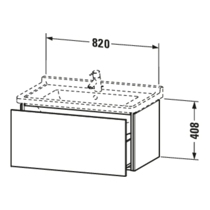 Duravit Meuble sous lavabo L-Cube 82x46,9 cm, lin, 1 tiroir, suspendu