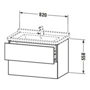 Duravit Meuble sous lavabo L-Cube 82x46,9 cm, tau mat, 2 tiroirs, suspendu-4