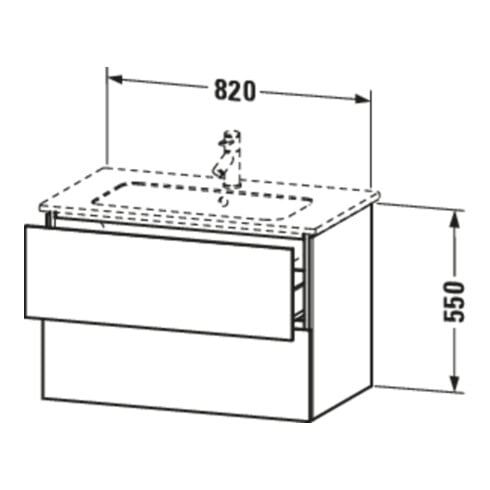 Duravit Meuble sous-lavabo L-Cube 82x48,1 cm, bas. mat, 2 tiroirs, suspendu