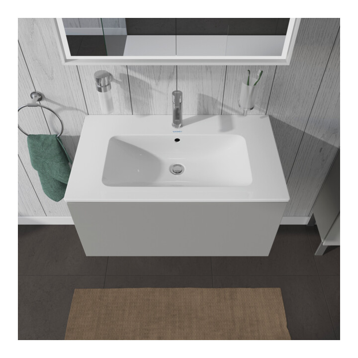 Duravit Meuble sous lavabo L-Cube 82x48,1 cm, béton gris, 1 tiroir, suspendu