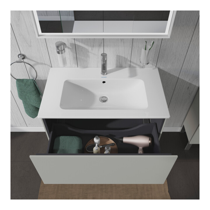 Duravit Meuble sous lavabo L-Cube 82x48,1 cm, béton gris, 1 tiroir, suspendu