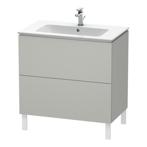 Duravit Meuble sous-lavabo L-Cube 82x48,1 cm, béton gris, 2 tiroirs, sur pied