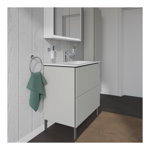Duravit Meuble sous-lavabo L-Cube 82x48,1 cm, béton gris, 2 tiroirs, sur pied