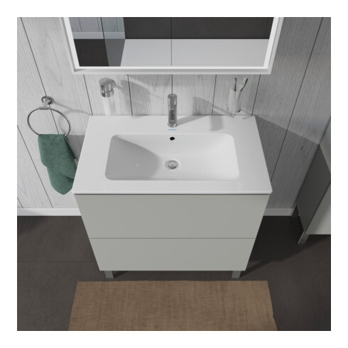 Duravit Meuble sous-lavabo L-Cube 82x48,1 cm, béton gris, 2 tiroirs, sur pied