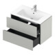 Duravit Meuble sous lavabo L-Cube 82x48,1 cm, béton gris, 2 tiroirs, suspendu