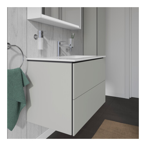 Duravit Meuble sous lavabo L-Cube 82x48,1 cm, béton gris, 2 tiroirs, suspendu