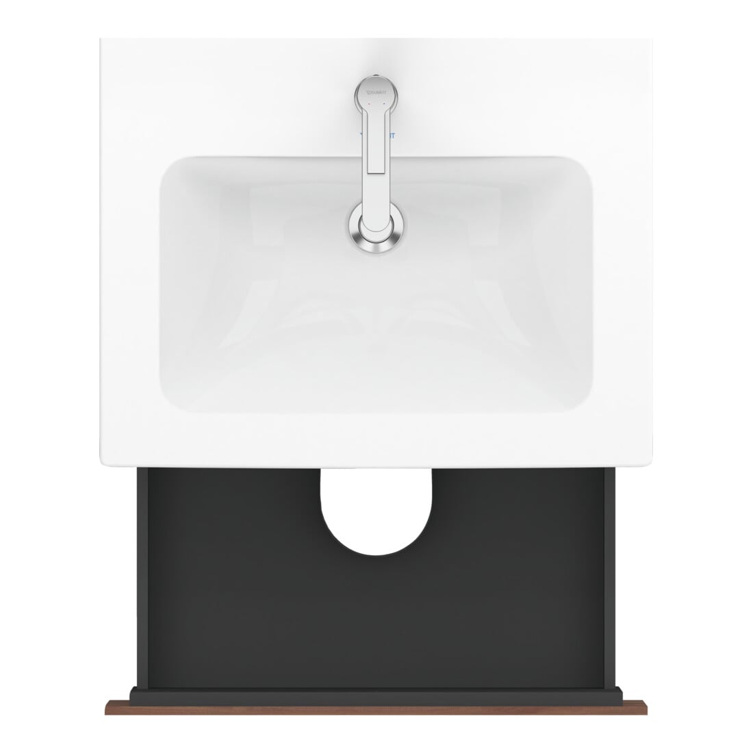 Duravit Meuble sous lavabo L-Cube 82x48,1 cm, béton gris, 2 tiroirs, suspendu