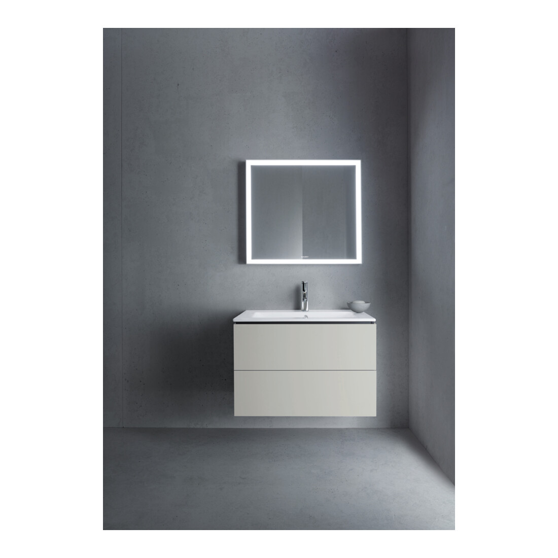 Duravit Meuble sous lavabo L-Cube 82x48,1 cm, béton gris, 2 tiroirs, suspendu