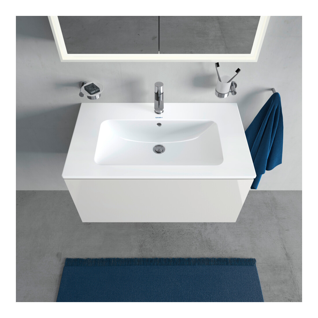 Duravit Meuble sous-lavabo L-Cube 82x48,1 cm, blanc brillant, 1 tiroir, suspendu