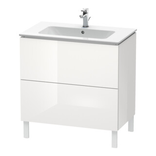 Duravit Meuble sous lavabo L-Cube 82x48,1 cm, blanc brillant, 2 tiroirs, debout