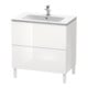 Duravit Meuble sous lavabo L-Cube 82x48,1 cm, blanc brillant, 2 tiroirs, debout-1