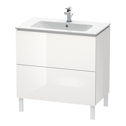 Duravit Meuble sous lavabo L-Cube 82x48,1 cm, blanc brillant, 2 tiroirs, debout