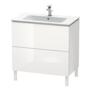 Duravit Meuble sous lavabo L-Cube 82x48,1 cm, blanc brillant, 2 tiroirs, debout