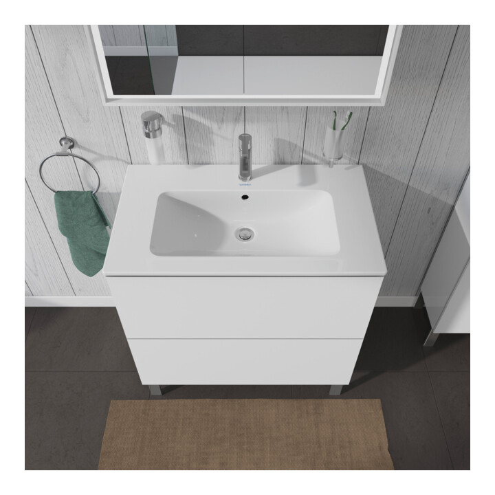 Duravit Meuble sous lavabo L-Cube 82x48,1 cm, blanc brillant, 2 tiroirs, debout