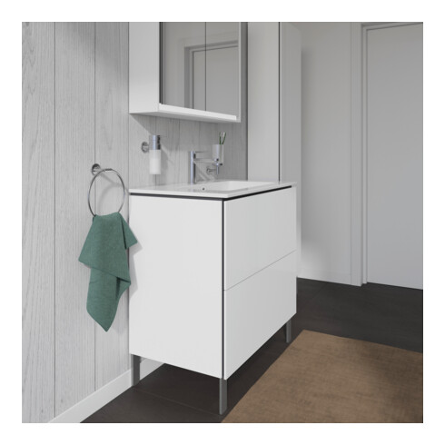 Duravit Meuble sous lavabo L-Cube 82x48,1 cm, blanc brillant, 2 tiroirs, debout