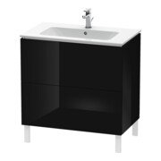 Duravit Meuble sous lavabo L-Cube 82x48,1 cm, blanc brillant, 2 tiroirs, sur pied