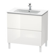 Duravit Meuble sous lavabo L-Cube 82x48,1 cm, blanc brillant, 2 tiroirs, sur pied